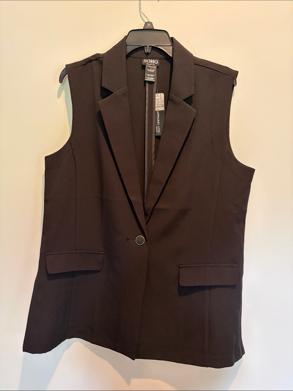 Soho black Sleeveless Blazer Vest
